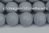 CSB1935 15.5 inches 14mm faceted round matte shell pearl beads