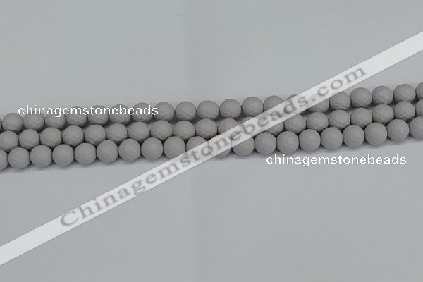 CSB1941 15.5 inches 6mm faceted round matte shell pearl beads