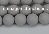 CSB1943 15.5 inches 10mm faceted round matte shell pearl beads