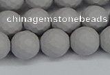 CSB1944 15.5 inches 12mm faceted round matte shell pearl beads