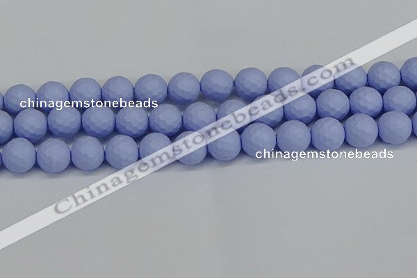 CSB1964 15.5 inches 12mm faceted round matte shell pearl beads