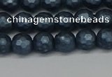 CSB1971 15.5 inches 6mm faceted round matte shell pearl beads