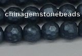 CSB1973 15.5 inches 10mm faceted round matte shell pearl beads