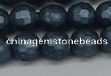 CSB1975 15.5 inches 14mm faceted round matte shell pearl beads