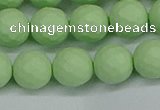 CSB1993 15.5 inches 10mm faceted round matte shell pearl beads