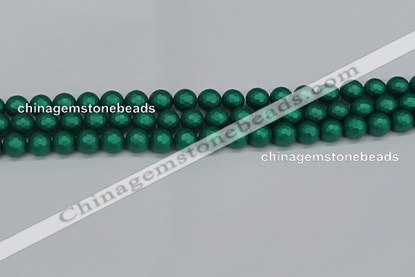 CSB2001 15.5 inches 6mm faceted round matte shell pearl beads