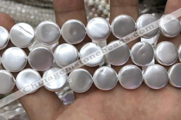 CSB2140 15.5 inches 18mm coin shell pearl beads wholesale