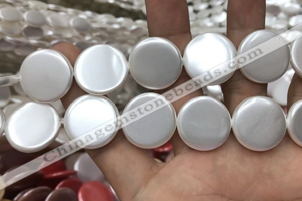 CSB2144 15.5 inches 30mm coin shell pearl beads wholesale