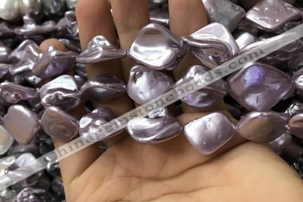 CSB2163 15.5 inches 16*16mm - 18*20mm baroque shell pearl beads