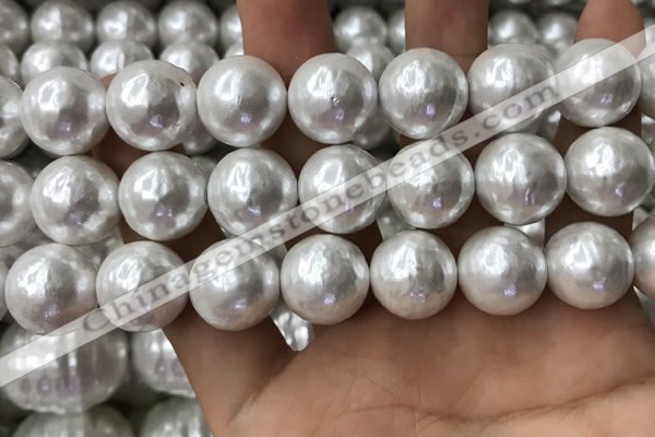 CSB2185 15.5 inches 18mm ball shell pearl beads wholesale