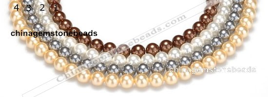 CSB22 16 inches 8mm round shell pearl beads Wholesale