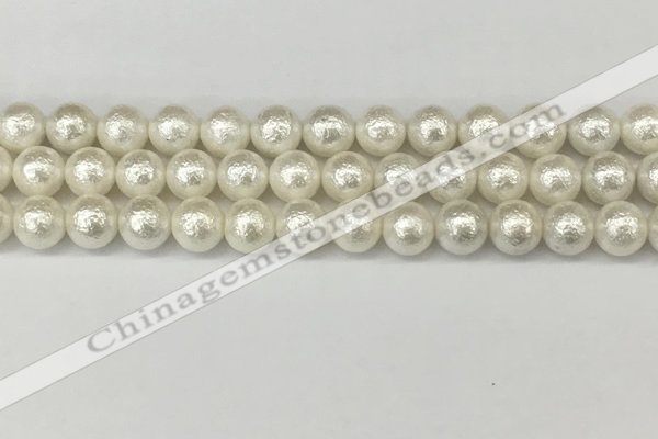 CSB2202 15.5 inches 8mm round wrinkled shell pearl beads wholesale