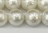 CSB2203 15.5 inches 10mm round wrinkled shell pearl beads wholesale