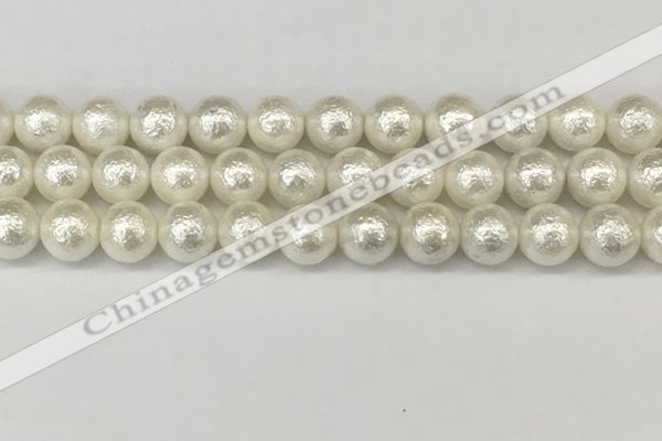 CSB2203 15.5 inches 10mm round wrinkled shell pearl beads wholesale