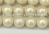 CSB2211 15.5 inches 6mm round wrinkled shell pearl beads wholesale