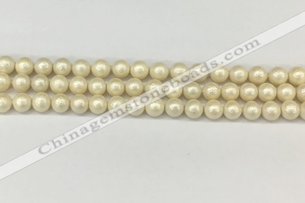 CSB2211 15.5 inches 6mm round wrinkled shell pearl beads wholesale