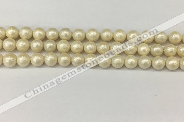 CSB2212 15.5 inches 8mm round wrinkled shell pearl beads wholesale