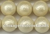 CSB2213 15.5 inches 10mm round wrinkled shell pearl beads wholesale