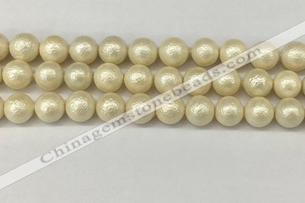 CSB2214 15.5 inches 12mm round wrinkled shell pearl beads wholesale