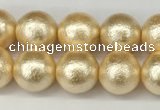 CSB2222 15.5 inches 8mm round wrinkled shell pearl beads wholesale