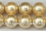 CSB2223 15.5 inches 10mm round wrinkled shell pearl beads wholesale