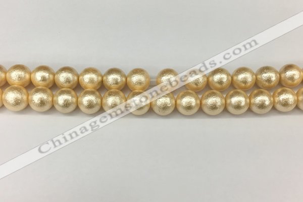 CSB2223 15.5 inches 10mm round wrinkled shell pearl beads wholesale