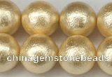 CSB2224 15.5 inches 12mm round wrinkled shell pearl beads wholesale