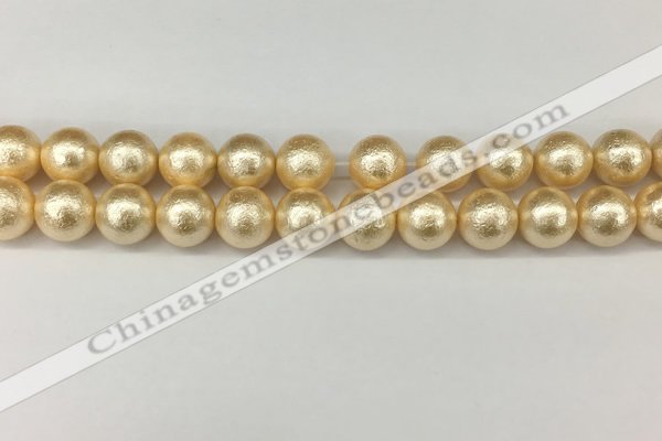 CSB2224 15.5 inches 12mm round wrinkled shell pearl beads wholesale