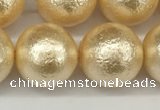 CSB2226 15.5 inches 16mm round wrinkled shell pearl beads wholesale