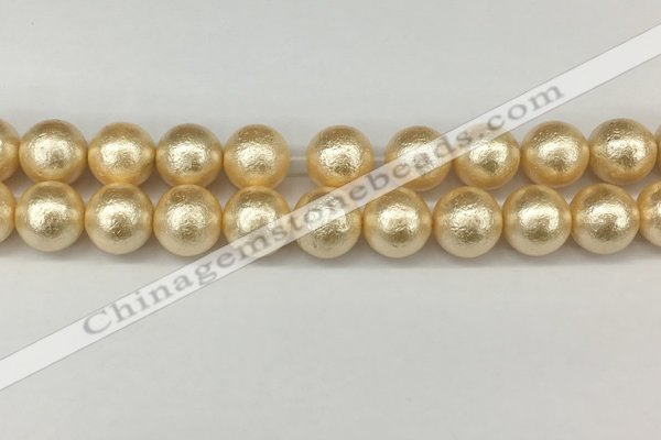 CSB2226 15.5 inches 16mm round wrinkled shell pearl beads wholesale