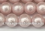 CSB2232 15.5 inches 8mm round wrinkled shell pearl beads wholesale