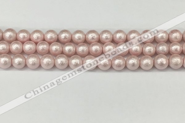 CSB2232 15.5 inches 8mm round wrinkled shell pearl beads wholesale