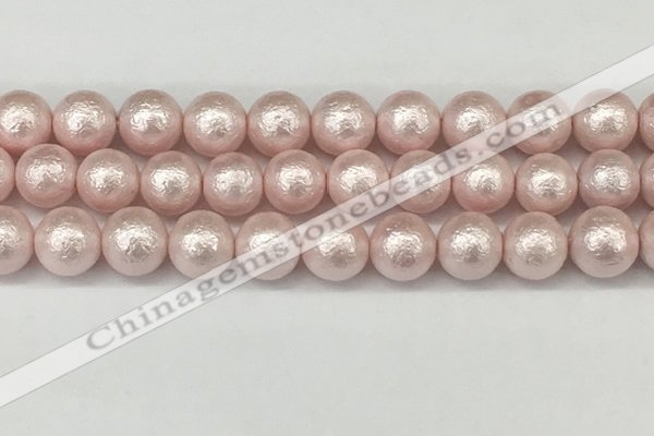 CSB2235 15.5 inches 14mm round wrinkled shell pearl beads wholesale