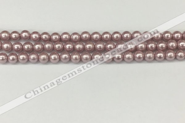 CSB2240 15.5 inches 4mm round wrinkled shell pearl beads wholesale