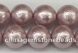 CSB2243 15.5 inches 10mm round wrinkled shell pearl beads wholesale