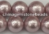 CSB2244 15.5 inches 12mm round wrinkled shell pearl beads wholesale