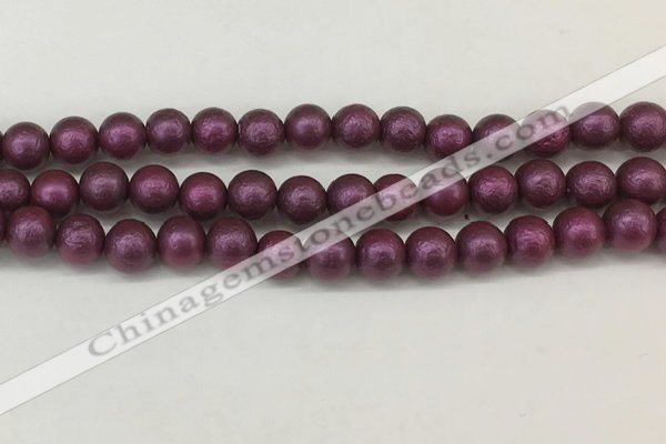 CSB2253 15.5 inches 10mm round wrinkled shell pearl beads wholesale