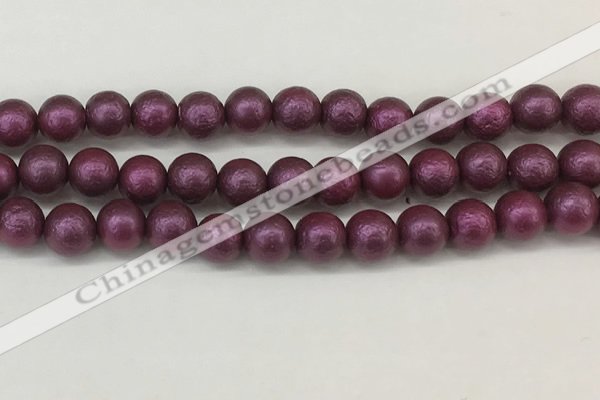 CSB2254 15.5 inches 12mm round wrinkled shell pearl beads wholesale