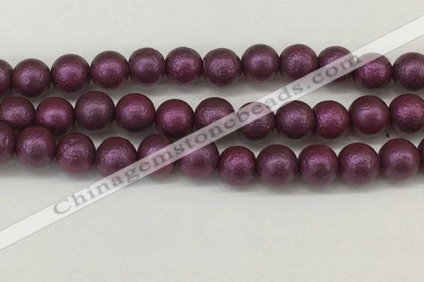 CSB2256 15.5 inches 16mm round wrinkled shell pearl beads wholesale