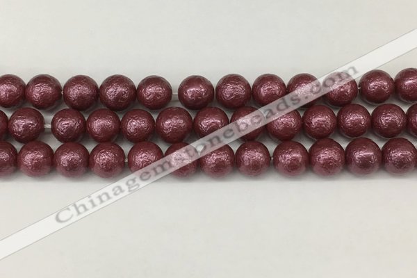 CSB2263 15.5 inches 10mm round wrinkled shell pearl beads wholesale