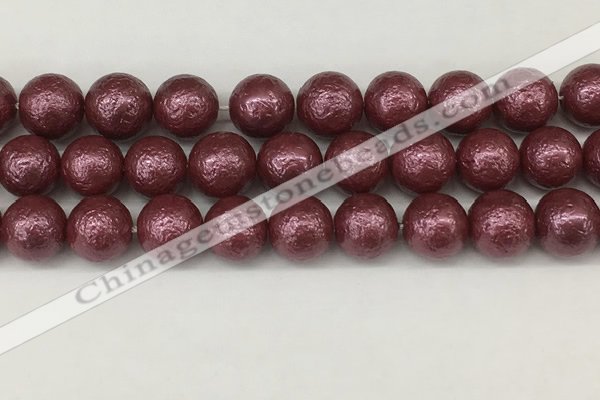 CSB2266 15.5 inches 16mm round wrinkled shell pearl beads wholesale