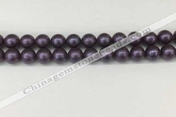 CSB2273 15.5 inches 10mm round wrinkled shell pearl beads wholesale