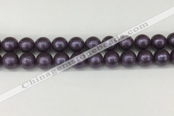 CSB2274 15.5 inches 12mm round wrinkled shell pearl beads wholesale