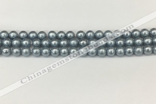 CSB2281 15.5 inches 6mm round wrinkled shell pearl beads wholesale