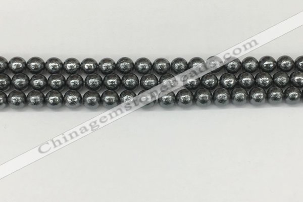 CSB2290 15.5 inches 4mm round wrinkled shell pearl beads wholesale