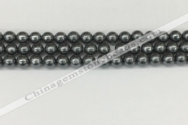 CSB2291 15.5 inches 6mm round wrinkled shell pearl beads wholesale