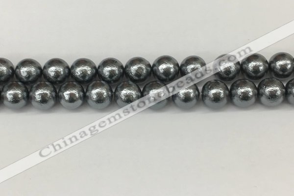 CSB2294 15.5 inches 12mm round wrinkled shell pearl beads wholesale