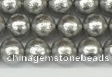 CSB2301 15.5 inches 6mm round wrinkled shell pearl beads wholesale