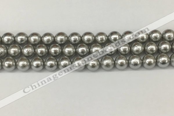 CSB2302 15.5 inches 8mm round wrinkled shell pearl beads wholesale