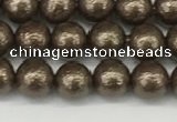 CSB2310 15.5 inches 4mm round wrinkled shell pearl beads wholesale